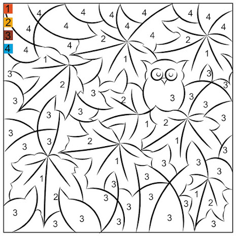 Nicole's Free Coloring Pages: COLORBY NUMBER * AUTUMN