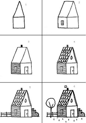 6 Langkah mudah menggambar perspektif rumah dari segitiga dan segiempat
