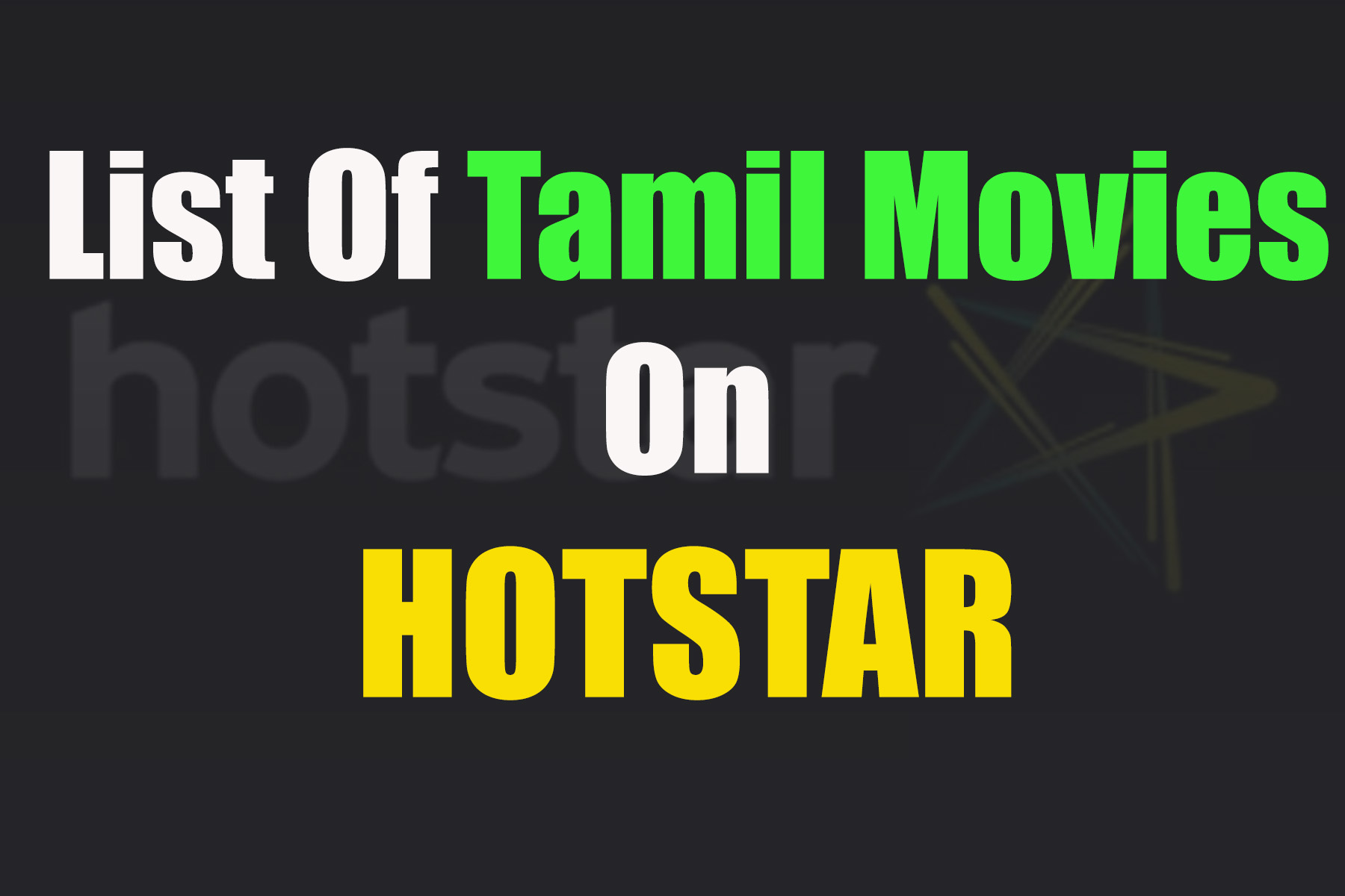 Hotstar malayalam List Of Tamil Movies On Hotstar | Upcoming Tamil Movies on Hotstar