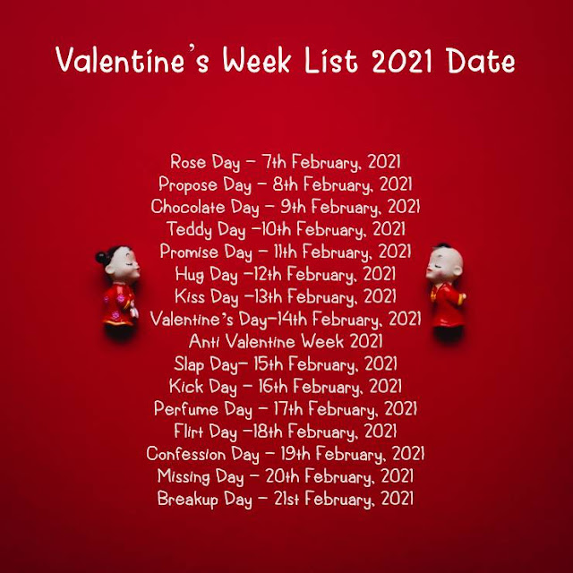 Valentine Week List 2021