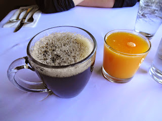 Coffee and fresh-squeezed orange juice