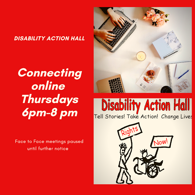 Disability Action Hall Logo, online web conference call set up