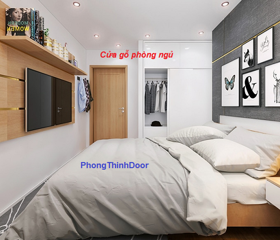 Cửa gỗ phòng ngủ sẽ giúp phòng ngủ yên tĩnh, thư giãn sau ngày làm việc bận rộn