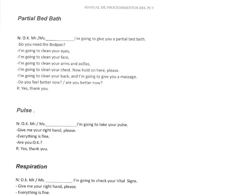 HOME HEALTH AIDE PARTIAL BED BATH / PULSE / RESPIRATION / CHANGE AN