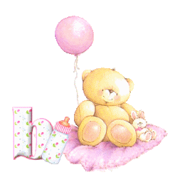 Abecedario de Osita de Peluche con Globo. Teddy Bear with Balloon Abc.