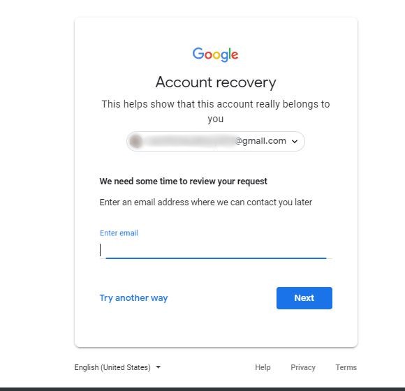 Google account recovery helpline