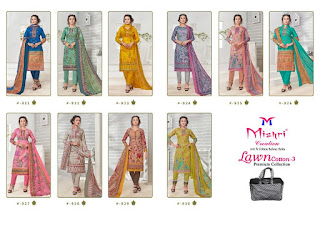 Mishri lawn Cotton 3 lawn dress catalog wholesaler