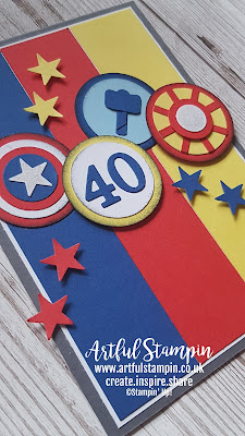 super hero avengers card made with paper pieced Stampin up products