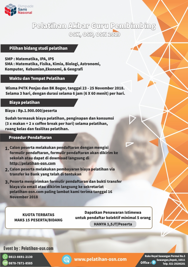 Pelatihan Osn Ksn Pelatihan Akbar Guru Pembimbing Osk Osp Osn 2019