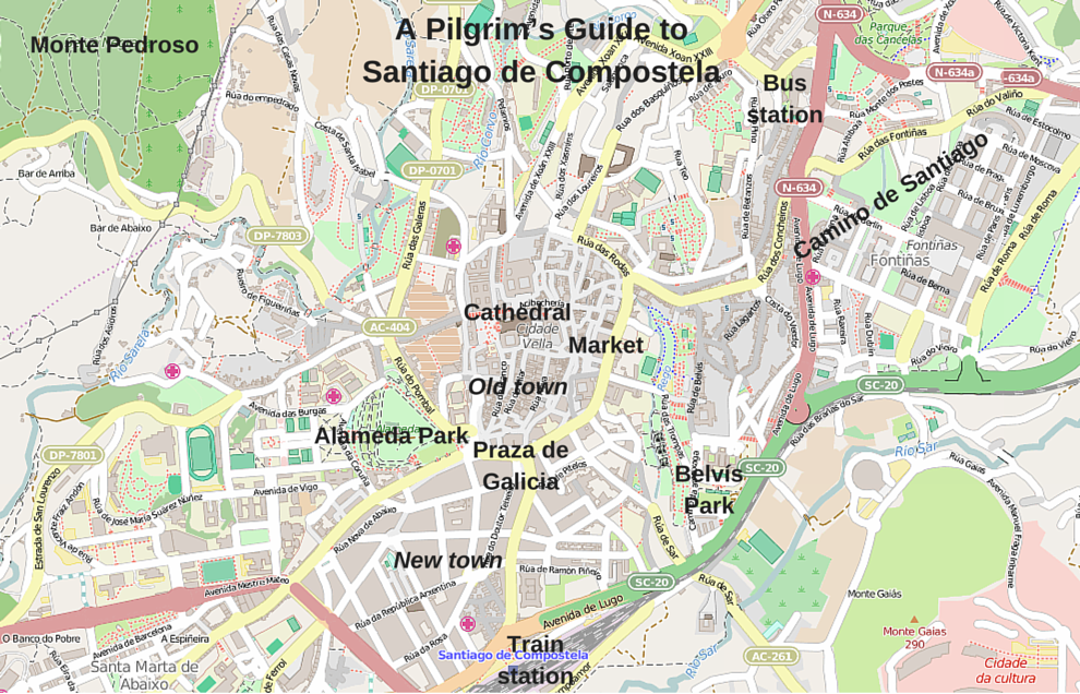 tourist map santiago