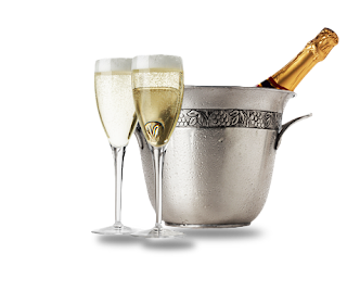 Dos copas y una botella de Cava en champañera dos-copas-una-botella-cava-champanera