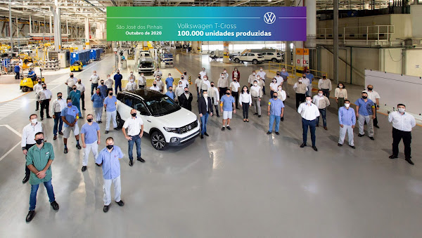 VW T-Cross atinge 100 mil unidades produzidas no Brasil VW T-Cross atinge 100 mil unidades produzidas no Brasil