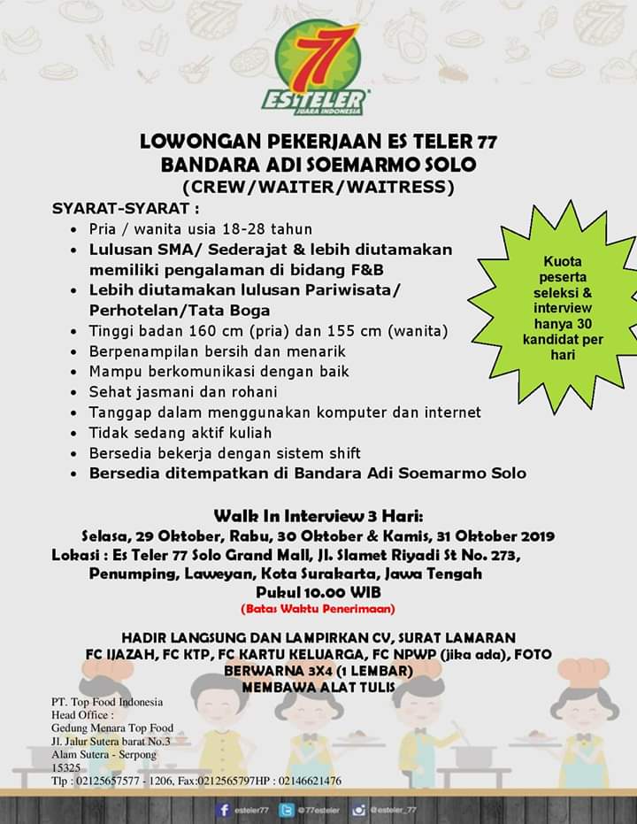 Lowongan Kerja Solo Oktober 2019