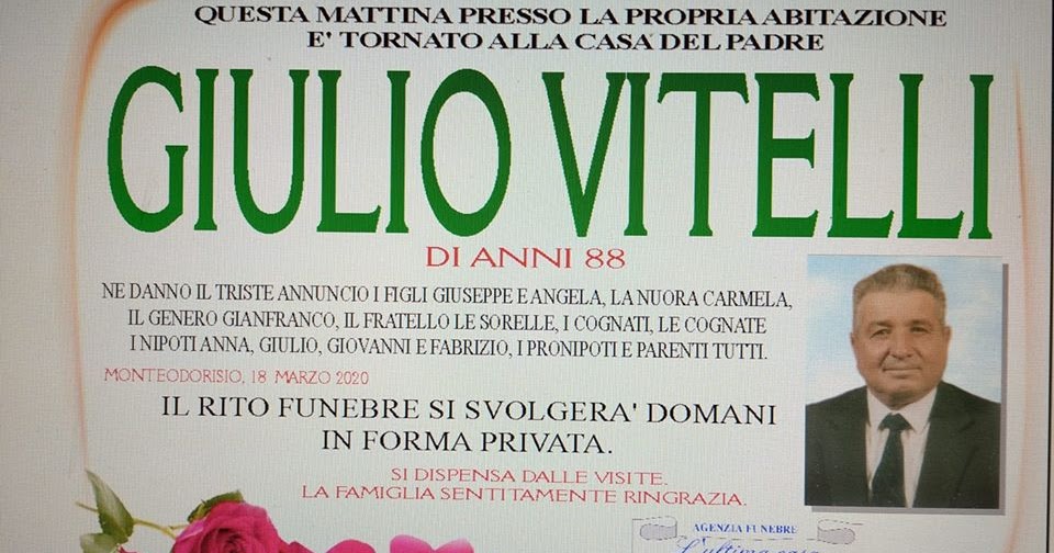 monteodorisio E' venuto a mancare Giulio Vitelli