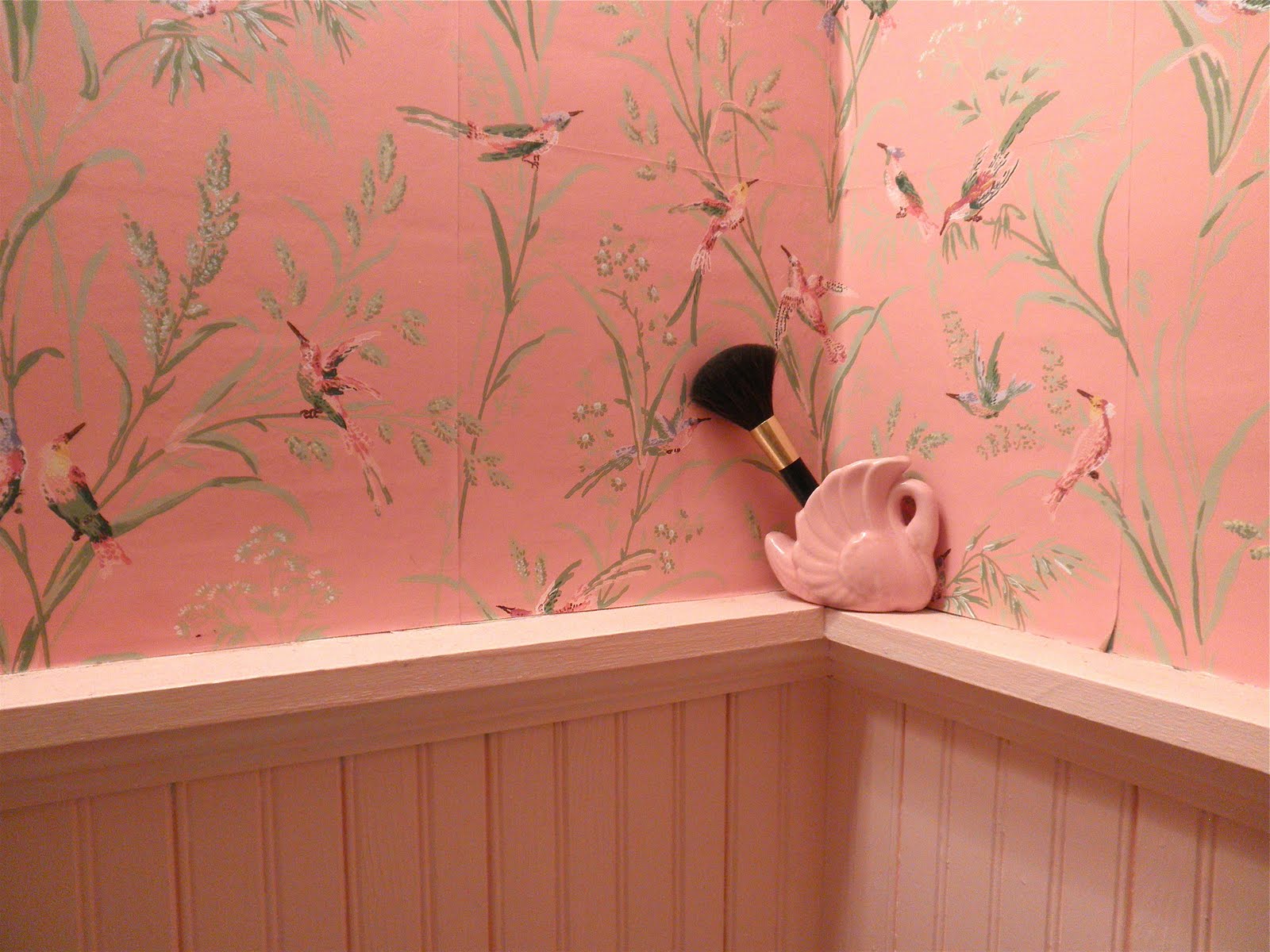 Feminine and Sweet Pink Bird Wallpaper