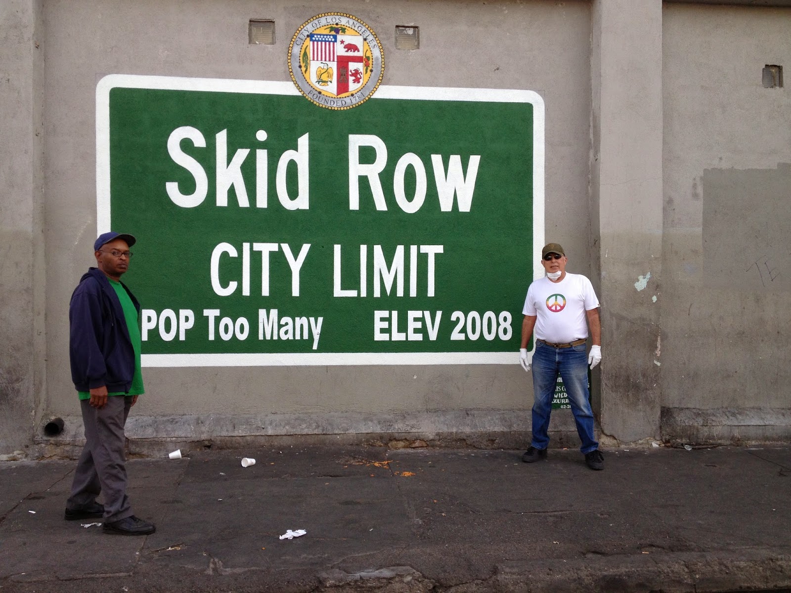 Los Angeles Times Pressmens 20 Year Club Skid Row Los Angeles Clean Up