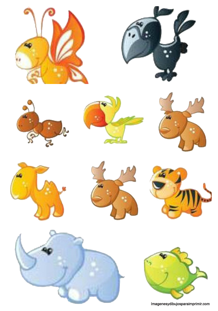Imprimir y recortar animales-Colorear dibujos,letras, Actividades infantiles
