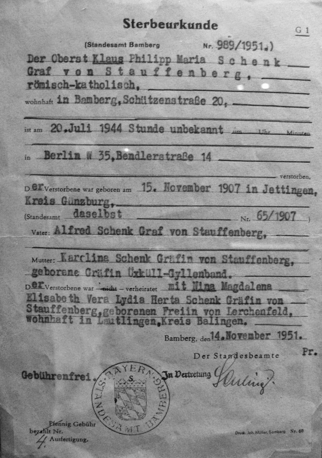 Merit Intl 1//6 Oberst Claus Schenk Graf von Stauffenberg