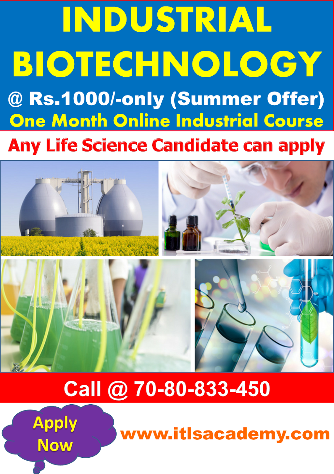 One Month INDUSTRIAL BIOTECHNOLOGY Online Industrial Course Rs. 1,000