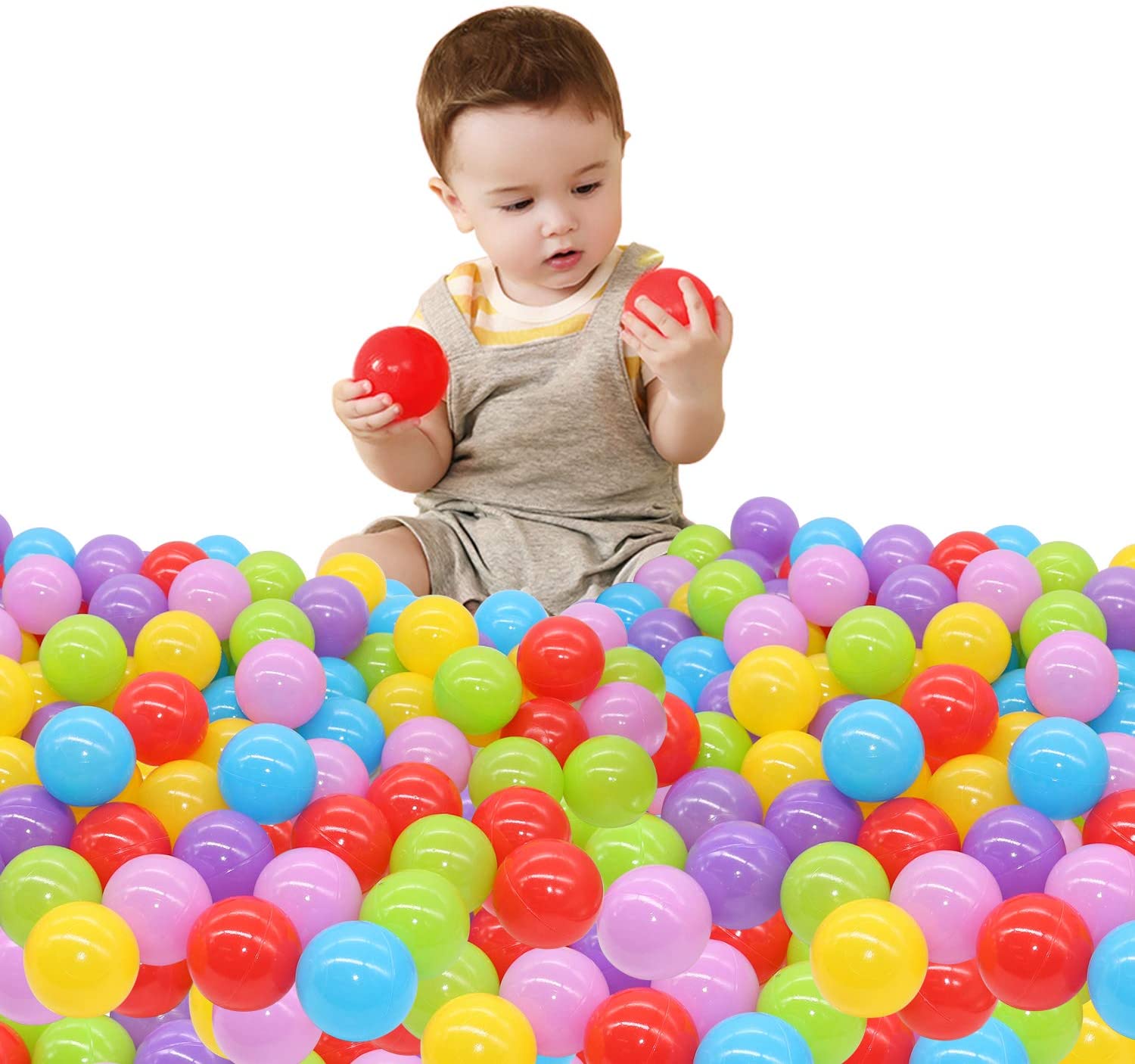 SYNTECSO Ball Pit Balls, 100 Balls for Ball Pit Colorful Crush Proof Balls