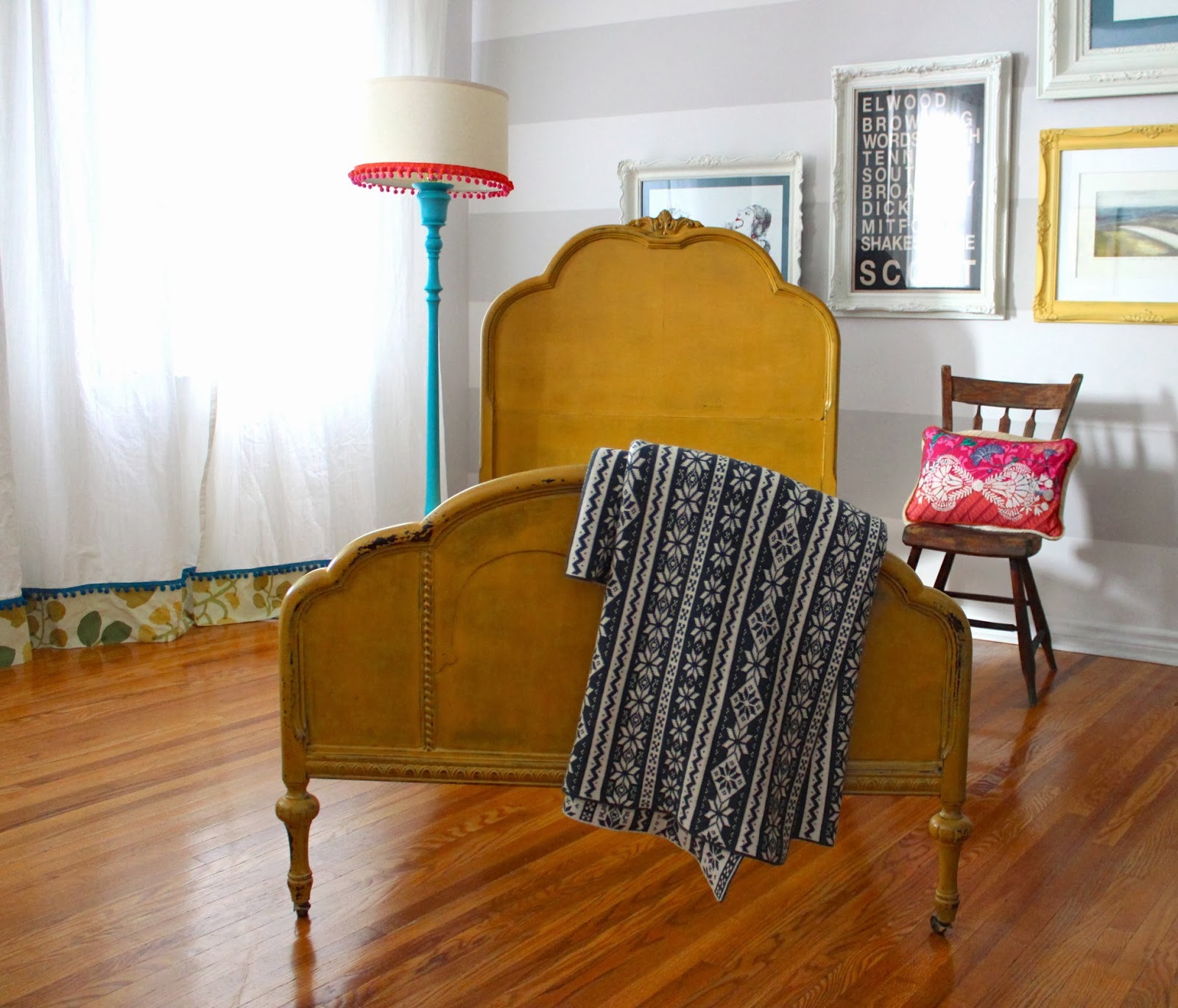 Poppyseed Creative Living Mustard Yellow Bed Frame Milk Paint at Work