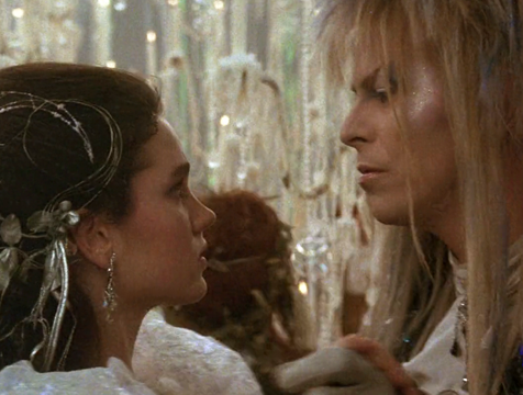 Sarah (Jennifer Connelly) y Jareth (David Bowie) en Dentro del laberinto - Cine de Escritor