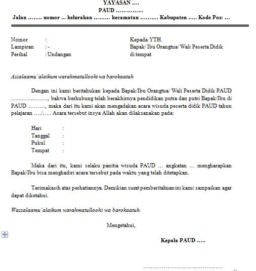 63 Contoh Surat Undangan Wisuda Anak Tk Gratis Terbaru Contoh Undangan