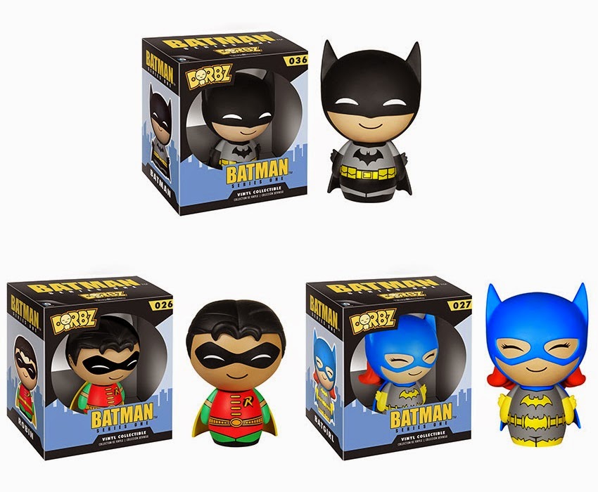 Batman Dorbz Vinyl Figures Series 1 by Funko - Black Suit Batman, Robin & Batgirl