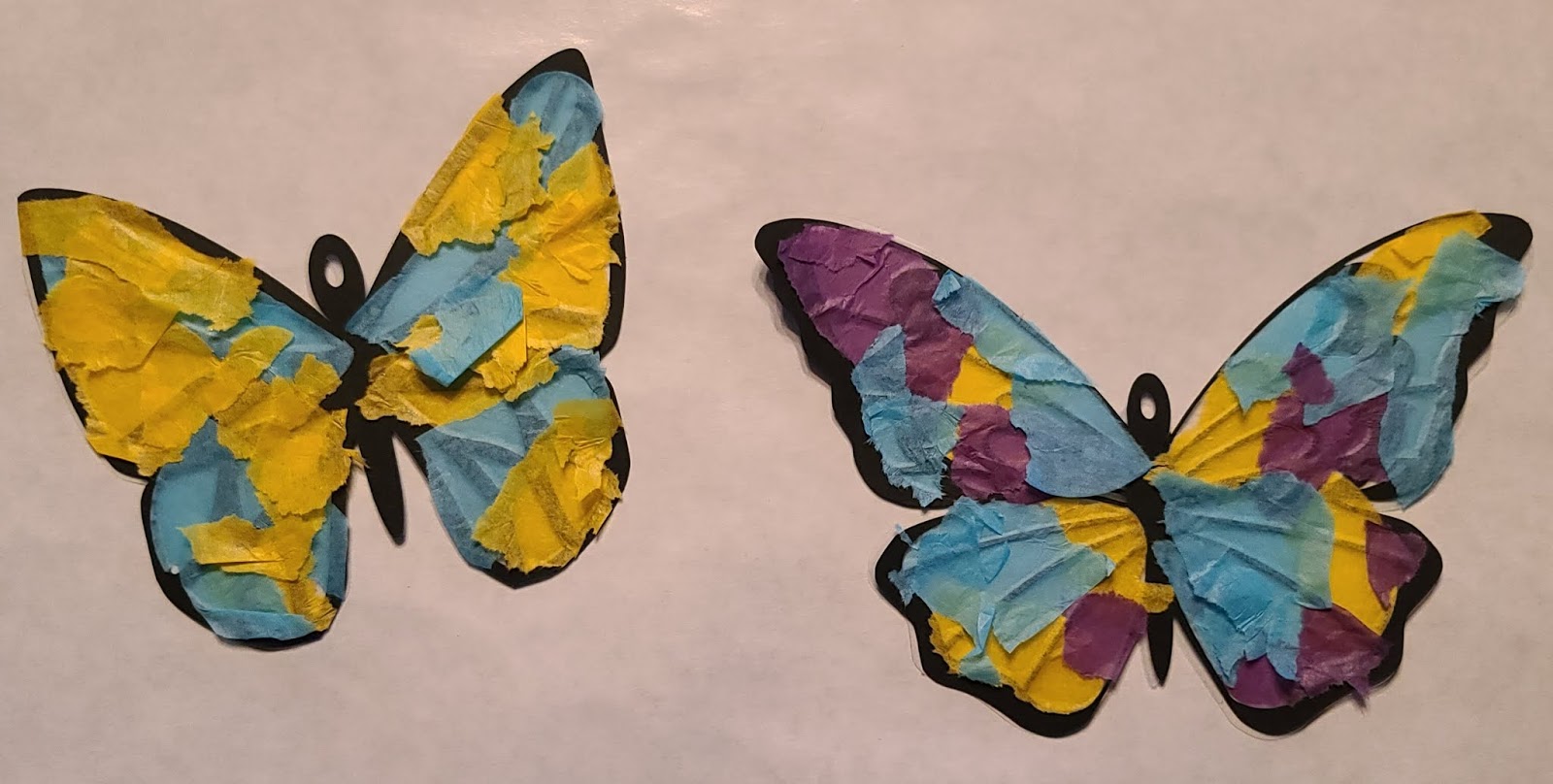 Fields Of Heather Kids Craft Tissue Paper "Stained Glass" Butterflies