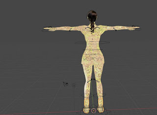 Girl lady with Mud wall skin human character blender with ik rig