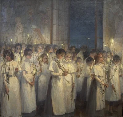 Блонская Серафима Иасоновна (1870-1947) «Девочки. Вербное воскресенье», 1900 г.
