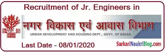 Jr. Engineer Recruitment 2019 in Bihar UDHD