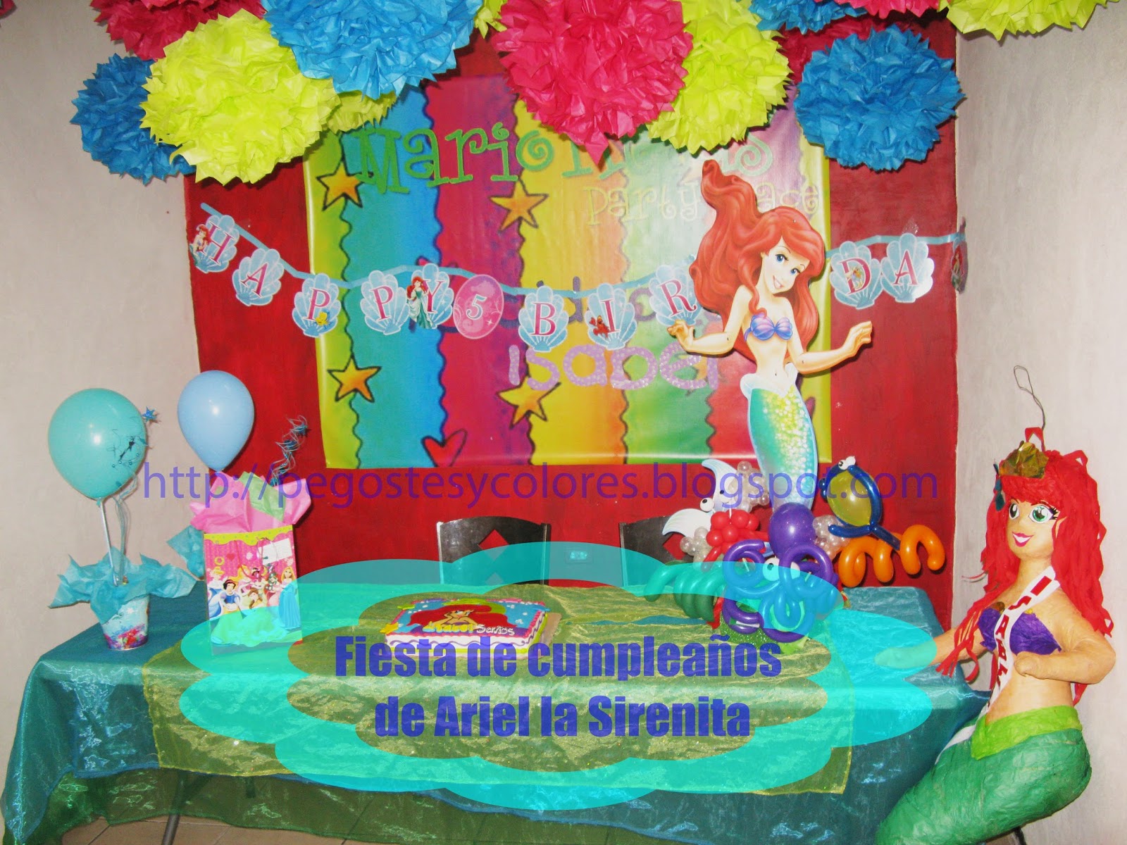 Recogiendo hojas Peave Premisa Pegostes y Colores: Fiesta de cumpleaños de Ariel la Sirenita