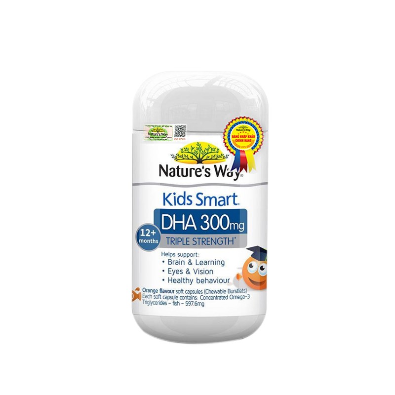 Nature’s Way Kẹo dẻo bổ sung DHA Kids Smart DHA 300mg 50 viên.