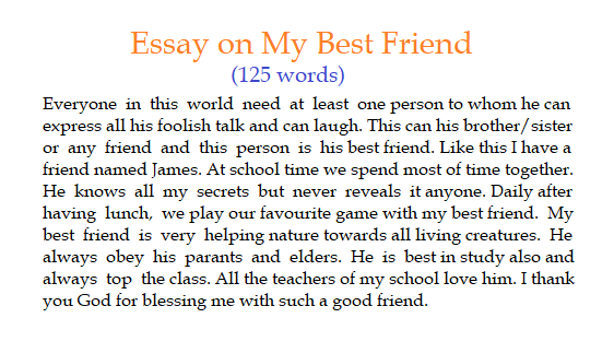 essay about describe your friend