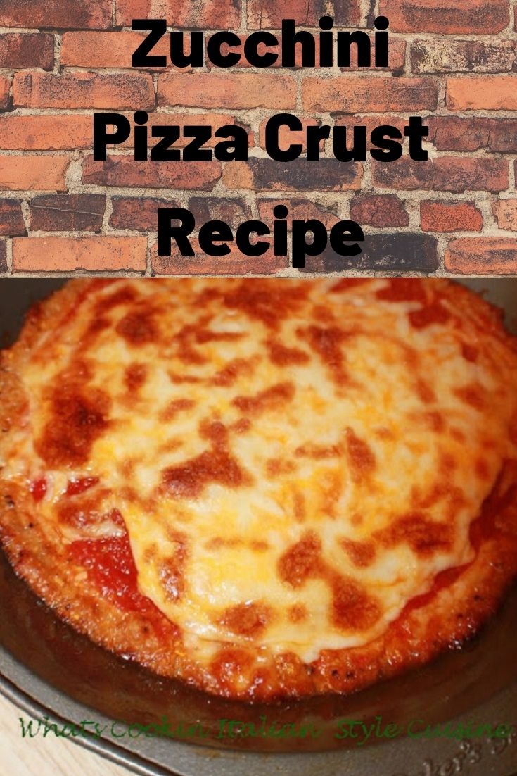 this is how to make a zucchini pizza crust into a real great tasting pizza. This is in a pie plate that is greased and sauce is on top with melted mozzarella cheese