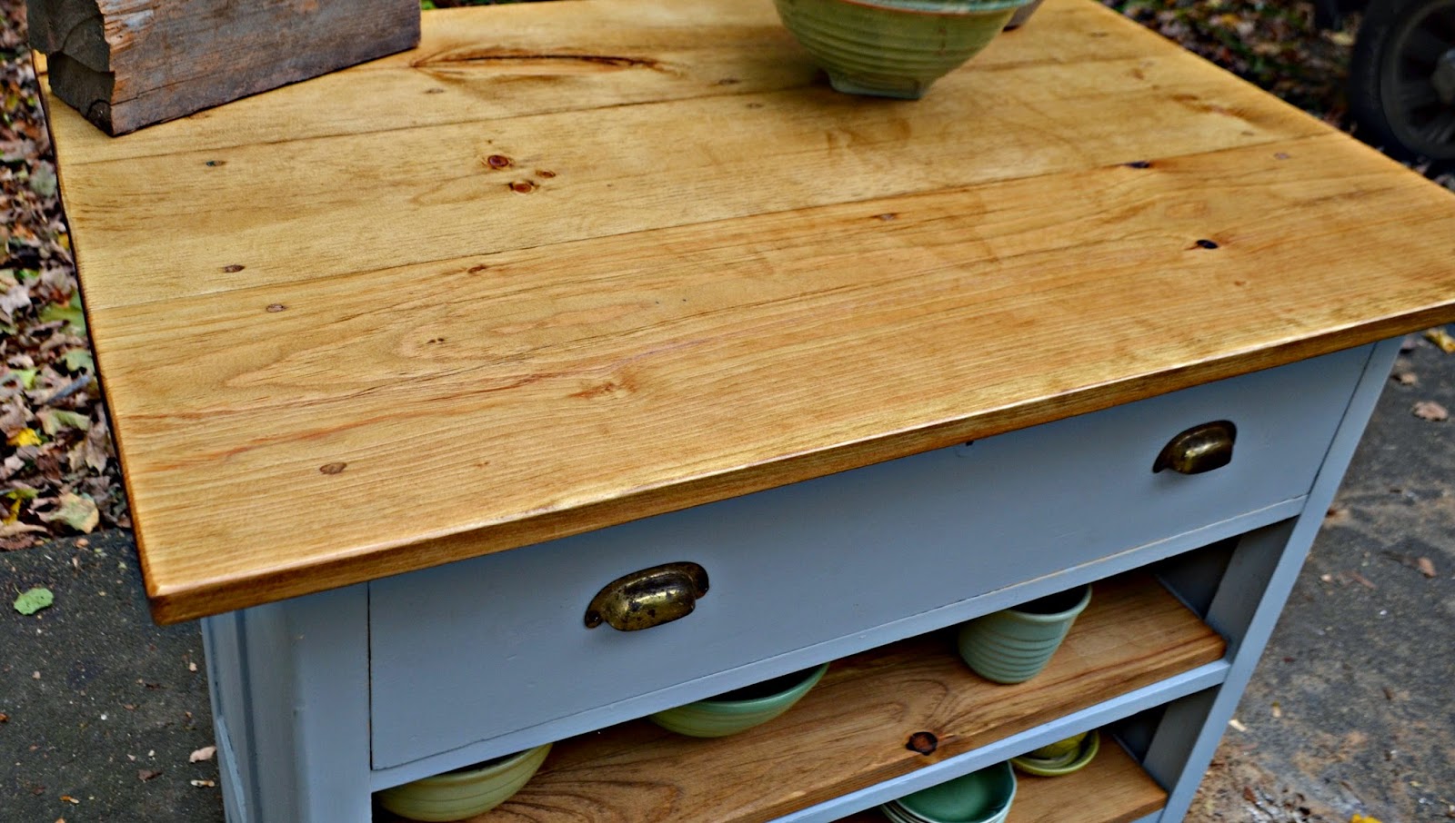 Heir and Space An Antique Oak Kitchen Island