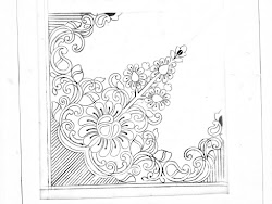 drawings corner pencil paper designs hand draw flower embroidery emroidery drawing saree tracing khaka beginners sketch