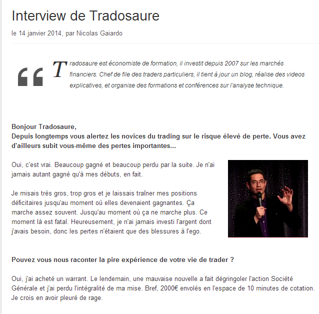 Le CAC décolle! + Interview du Tradosaure (n'oubliez pas de vous