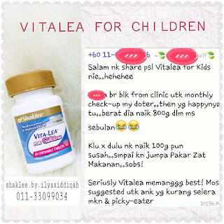 Testimoni Vitalea For Children Shaklee Multivitamin Anak