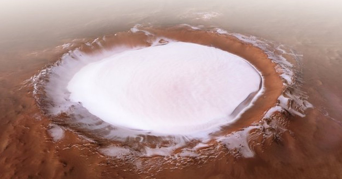 Notizie Spazio: Scoperto Cratere con ghiaccio perenne sul pianeta Marte.