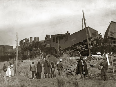 Foto del chocque de trenes en Binéfar