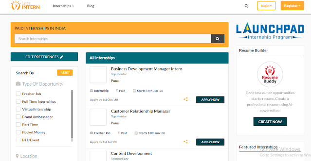 Top 9 Best internship website in india for freshers
