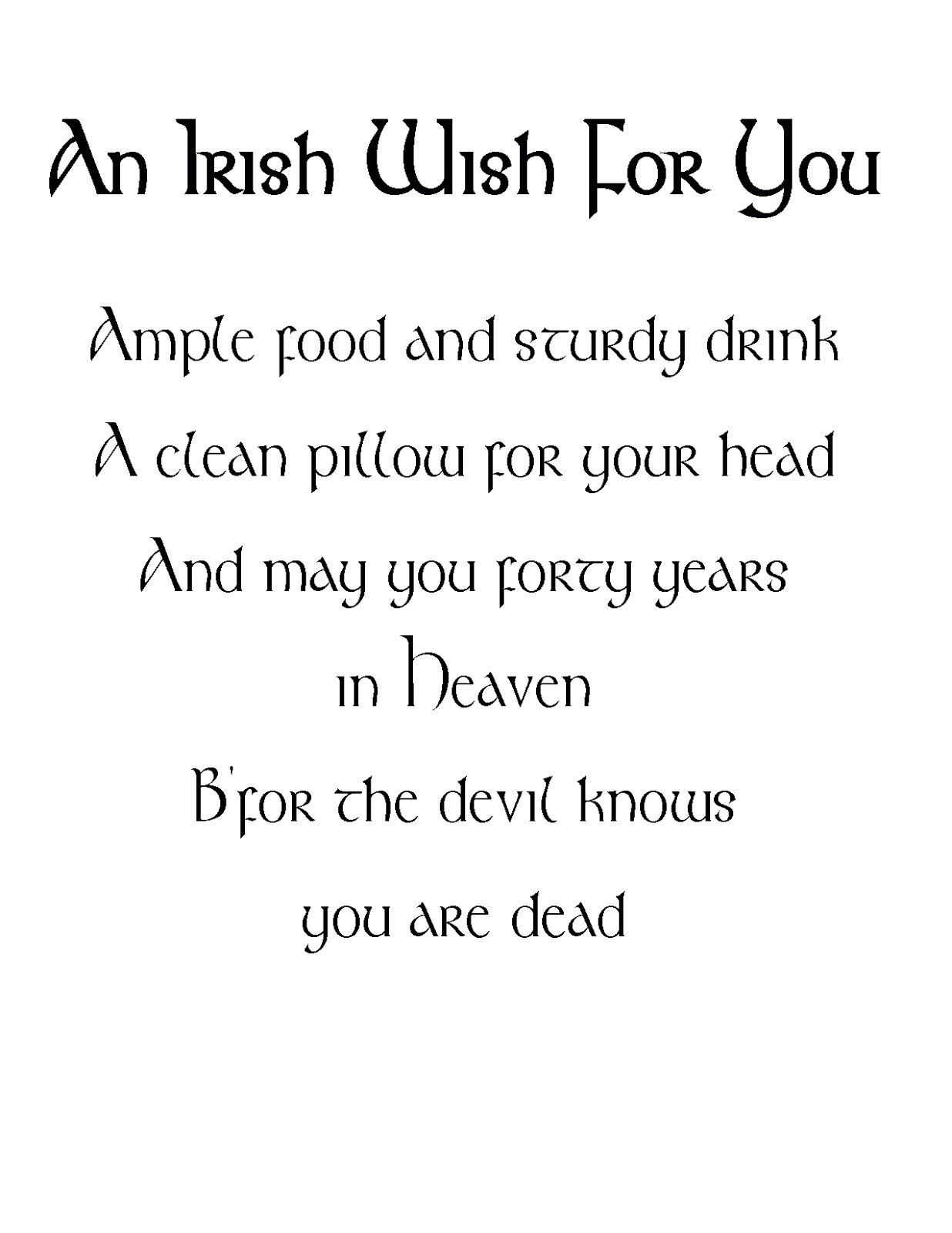 irish proverbs about life