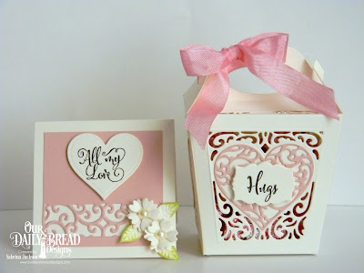 Our Daily Bread Designs Stamp Set: Let Love Grow, Custom Dies: Glorious Gable Box, Layering Hearts, Heavenly Hearts, Mini Label, Bitty Blossoms