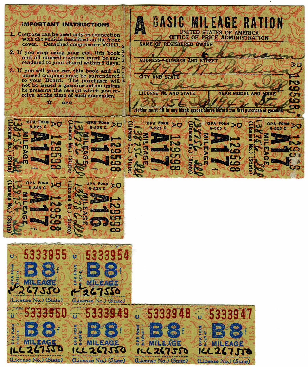 Just A Car Guy: WW2 mileage ration sticker and info