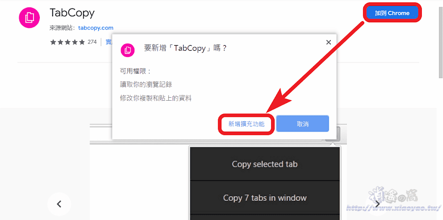 TabCopy 快速複製瀏覽器分頁網址