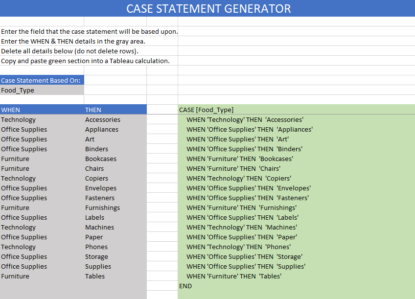 Case Statement Generator The Flerlage Twins Analytics Data Visualization And Tableau