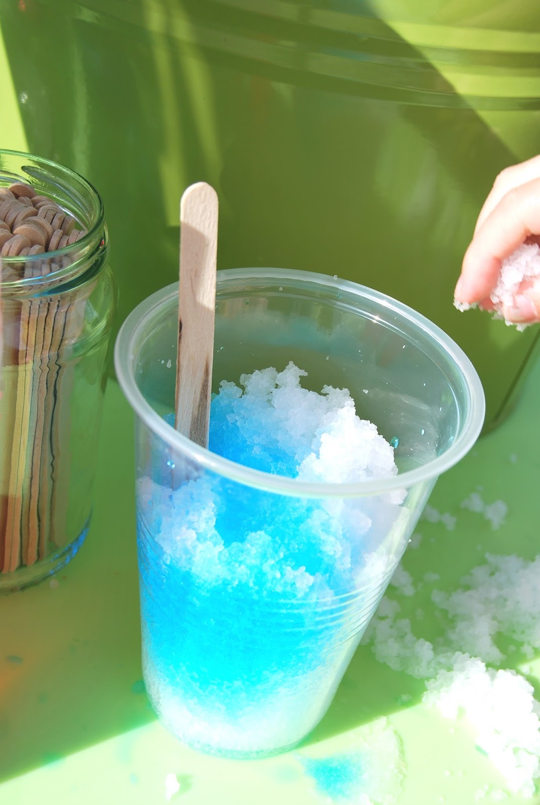 A Little Learning For Two Fake Snow Cones Sensory and Fine Motor Play