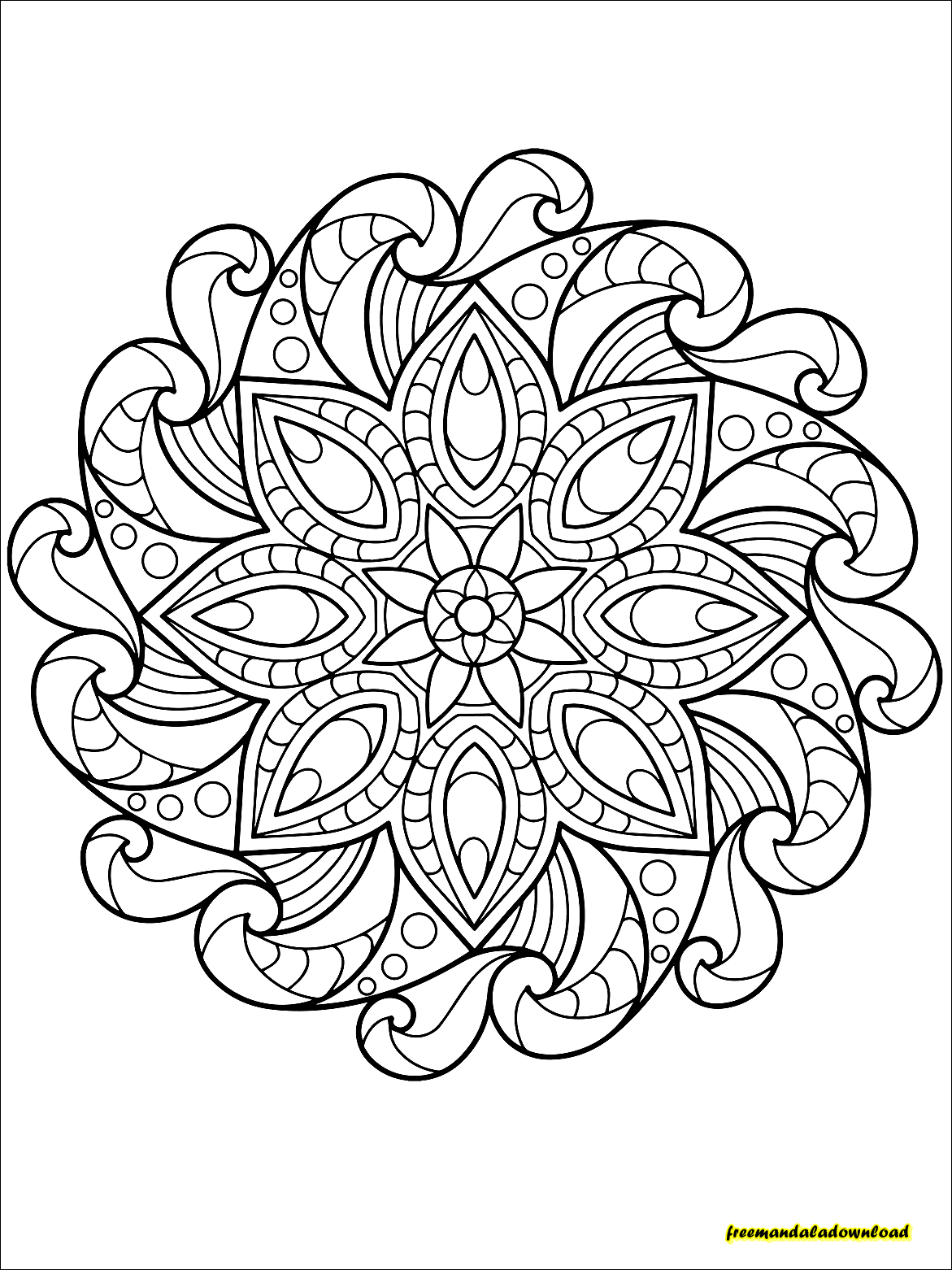 Malvorlagen Blumenmandala Free Mandala